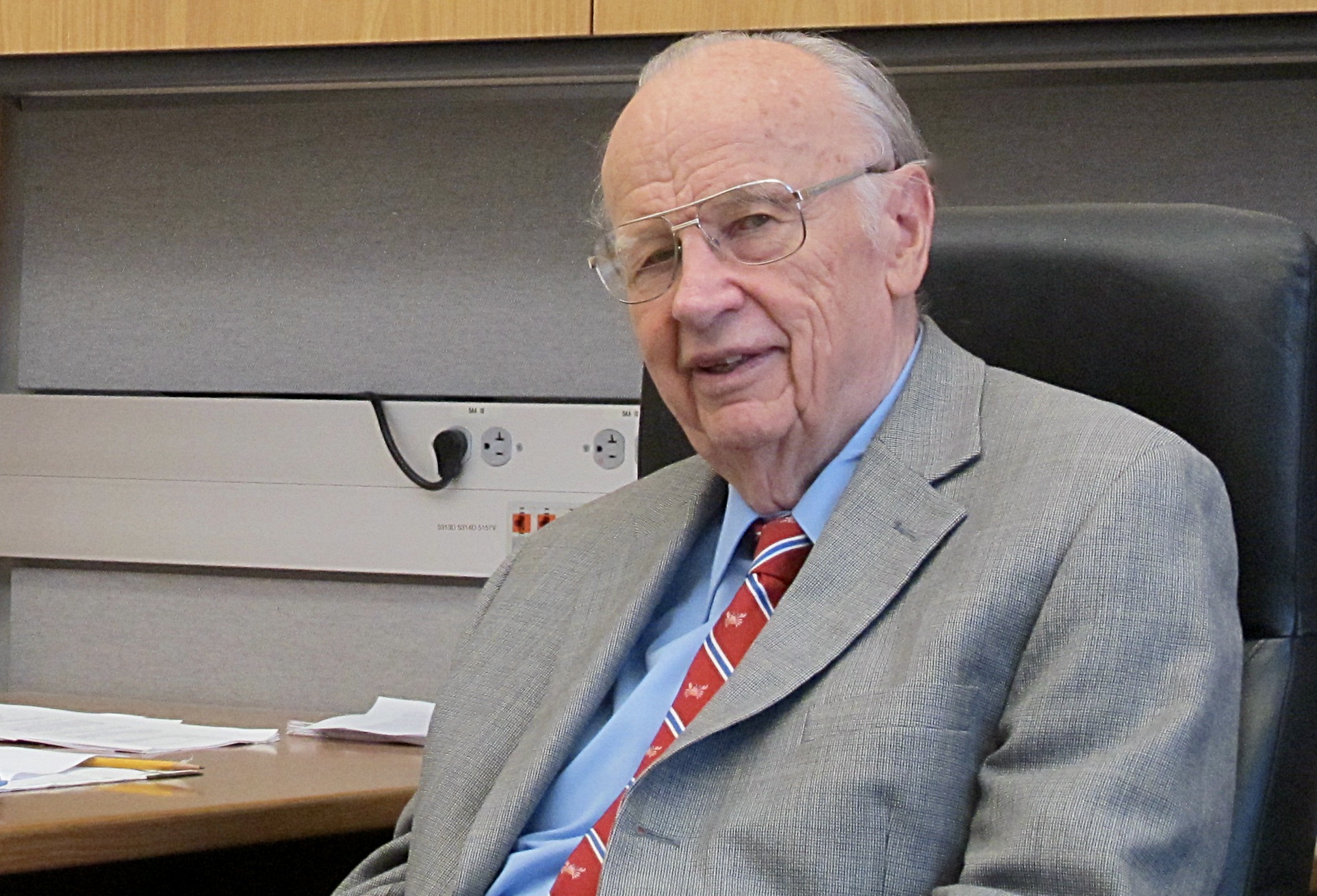 Ivo Babuška in his office at UT Austin.